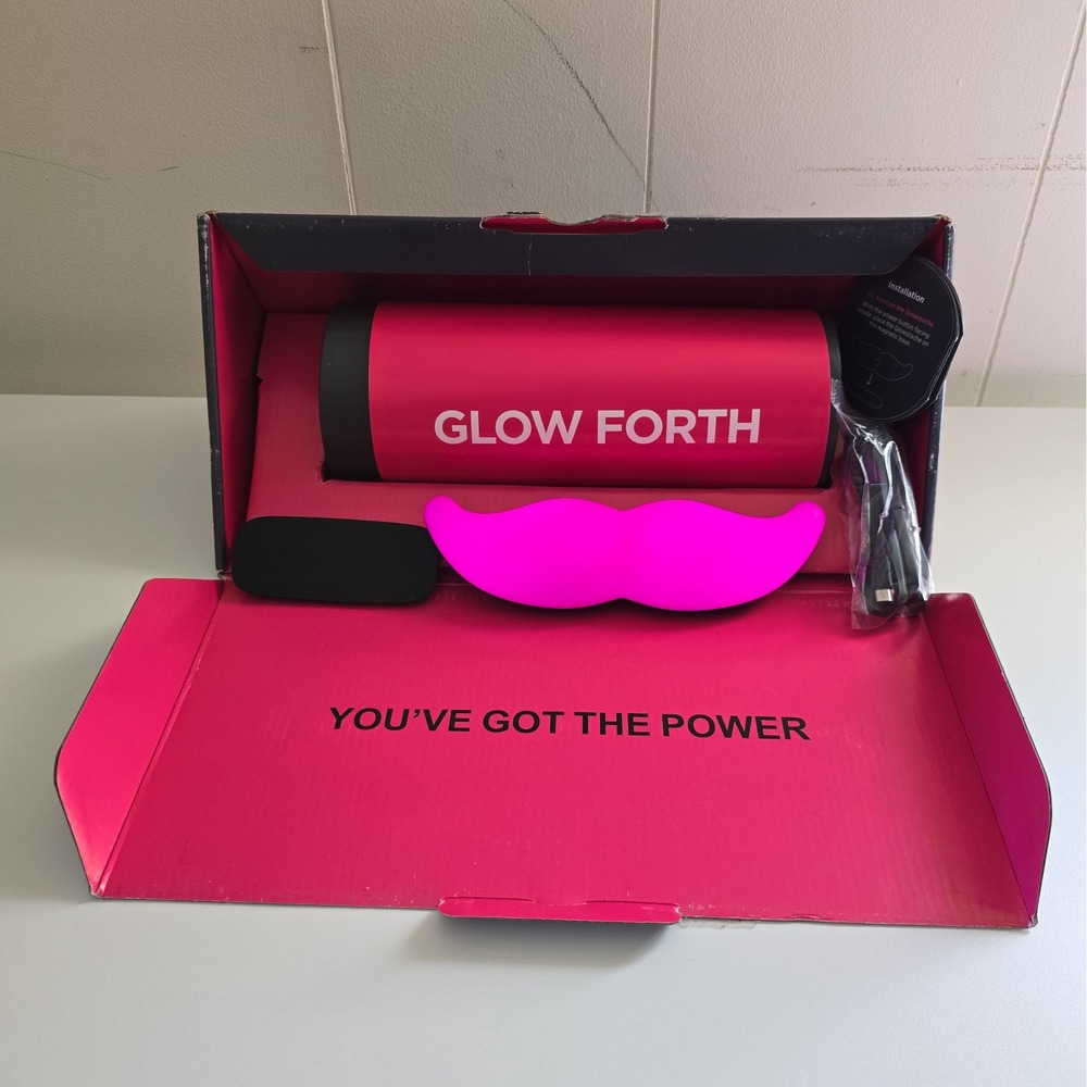 Lyft Glowstache Dashboard Light Pink Mustache Rideshare Sign TESTED Working